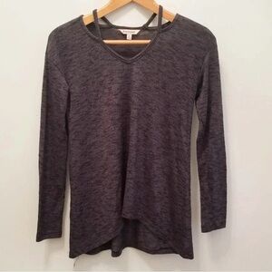 Juicy Couture Gray Cut Out Blouse Size Extra Small XS